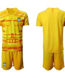2020-21 Brazil Yellow Goalkeeper Soccer Men Jersey
