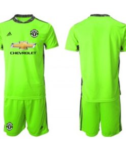 2020-21 Manchester United Fluorescent Green Goalkeeper Soccer Men Jersey