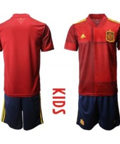 2020-21 Spain Home Soccer Kids Jersey