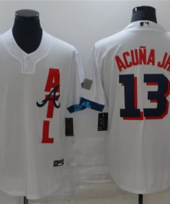 Braves 13 Ronald Acuna Jr. White Nike 2021 MLB All-Star Cool Base Jersey