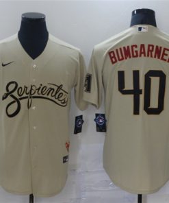 Diamondbacks 40 Madison Bumgarner Gold Nike 2021 City Connect Cool Base Jersey