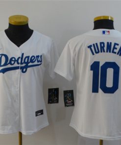 Dodgers 10 Justin Turner White Women 2020 Nike Cool Base Jersey
