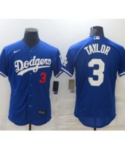 MLB Dodgers 3 Chris Taylor Blue Nike Flexbase Men Jersey