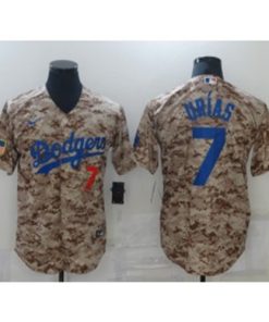 MLB Dodgers 7 Julio Urias Camo Nike Cool Base Men Jersey