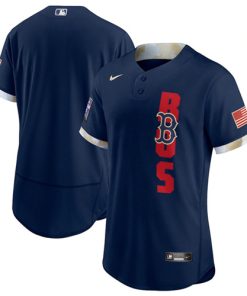 Men's Boston Red Sox Blank 2021 Navy All-Star Flex Base Stitched MLB Jersey