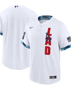 Men's Los Angeles Dodgers Blank 2021 White All-Star Cool Base Stitched MLB Jersey