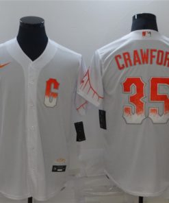 Men's MLB San Francisco Giants City Connect Brandon Crawford 35 White Stitched Jersey
