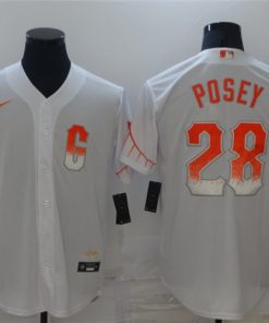 Men's MLB San Francisco Giants City Connect Buster Posey #28 White Jersey