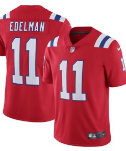 Custom Big Size Men's Nike Julian Edelman Red New England Patriots Alternate Vapor Limited Jersey