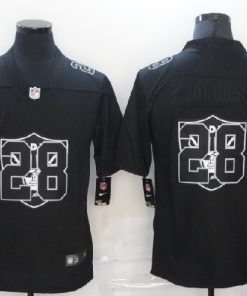 Men’s Oakland Raiders #28 Josh Jacobs Black Stitched NFL Jersey