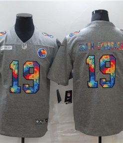 Men's Pittsburgh Steelers #19 JuJu Smith-Schuster 2020 Grey Crucial Catch Limited Stitched Jersey