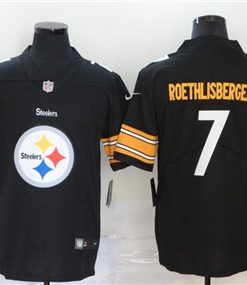 Men's Pittsburgh Steelers 7 Ben Roethlisberger Black 2020 Team Big Logo Limited Stitched NFL jersey
