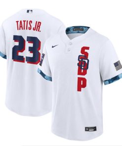 Men's San Diego Padres #23 Fernando Tatis Jr. 2021 White All-Star Cool Base Stitched MLB Jersey