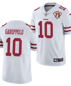Men's San Francisco 49ers #10 Jimmy Garoppolo White 2021 75th Anniversary Vapor Untouchable Limited Stitched NFL Jersey