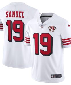 Men's San Francisco 49ers #19 Deebo Samuel White 2021 75th Anniversary Vapor Untouchable Limited Stitched NFL Jersey