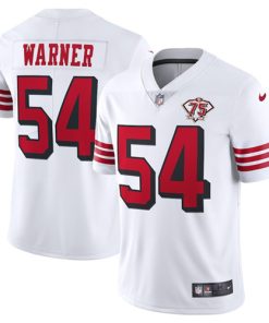 Men's San Francisco 49ers #54 Fred Warner White 2021 75th Anniversary Vapor Untouchable Limited Stitched NFL Jersey