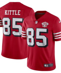 Men's San Francisco 49ers #85 George Kittle Scarlet 2021 75th Anniversary Vapor Untouchable Limited Stitched NFL Jersey
