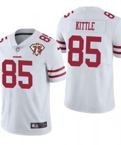 Men's San Francisco 49ers #85 George Kittle White 2021 75th Anniversary Vapor Untouchable Limited Stitched NFL Jersey