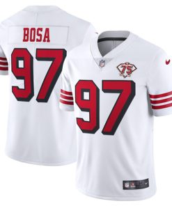 Men's San Francisco 49ers #97 Nick Bosa White 2021 75th Anniversary Vapor Untouchable Limited Stitched NFL Jersey