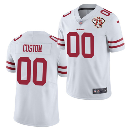 Men’s San Francisco 49ers ACTIVE PLAYER Custom 2021 White 75th ...