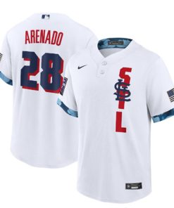 Men's St. Louis Cardinals #28 Nolan Arenado 2021 White All-Star Cool Base Stitched MLB Jersey