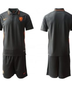Netherlands Blank Euro 2021 Black Soccer Men Jersey