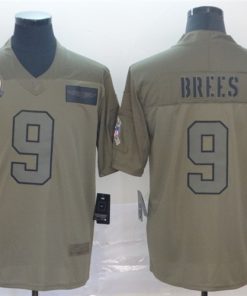 New Orleans Saints 9 Drew Brees 2019 Olive Salute To Service Limited Jersey