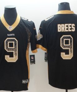 New Orleans Saints 9 Drew Brees Black Drift Fashion Limited Jersey