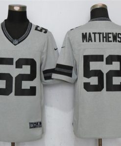 New Stitched Green Bay Packers 52 Matthews Nike Gridiron Gray II Limited Jersey