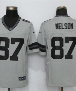 New Stitched Green Bay Packers 87 Nelson Nike Gridiron Gray II Limited Jersey