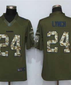 New Stitched Oakland Raiders 24 Lynch Green Salute To Service Limited Jersey