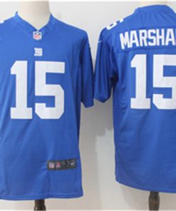 New York Giants 15 Brandon Marshall Blue Game Jersey