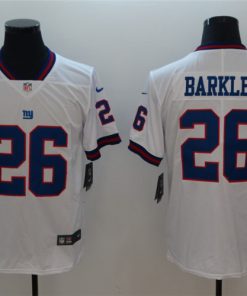 New York Giants 26 Saquon Barkley 2018 Draft Pick White Color Rush Limited Stitched Jersey