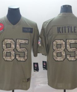 Nike 49ers 85 George Kittle 2019 Olive Camo Salute To Service Limited Jersey