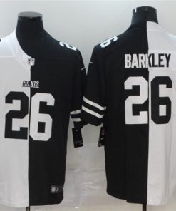 Nike Giants 26 Saquon Barkley Black And White Split Vapor Untouchable Limited Jersey