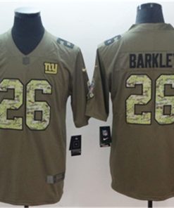 Nike Giants 26 Saquon Barkley Olive Camo Salute To Service Limited Jersey