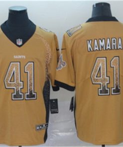 Nike Saints 41 Alvin Kamara Cream Drift Fashion Limited Jersey