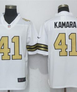 Nike Saints 41 Alvin Kamara White Color Rush Limited Jersey