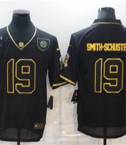 Nike Steelers 19 JuJu-Smith Schuster Black Gold 2020 Salute To Service Limited Jersey