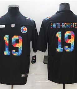 Nike Steelers 19 JuJu Smith Schuster Black Vapor Untouchable Rainbow Limited Jersey