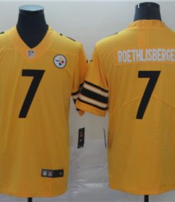 Nike Steelers 7 Ben Roethlisberger Gold Inverted Legend Limited Jersey