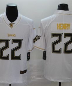 Nike Titans 22 Derrick Henry White Gold Vapor Untouchable Limited Jersey