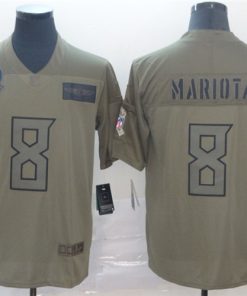 Nike Titans 8 Marcus Mariota 2019 Olive Salute To Service Limited Jersey