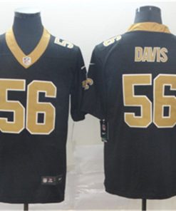 Saints 56 DeMario Davis Black Vapor Untouchable Limited Jersey