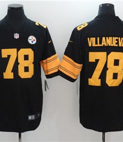 Steelers 78 Alejandro Villanueva Black Color Rush Limited Jersey