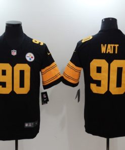 Steelers 90 T.J. Watt Black Color Rush Limited Jersey