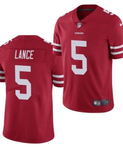 Women's San Francisco 49ers #5 Trey Lance Red Vapor Untouchable Limited Stitched NFL Jersey