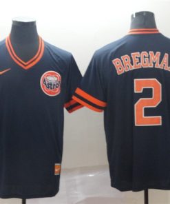 Astros 2 Alex Bregman Navy Throwback Jersey