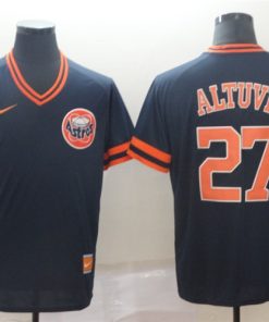 Astros 27 Jose Altuve Navy Throwback Jersey