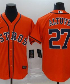 Astros 27 Jose Altuve Orange 2020 Nike Cool Base Jersey